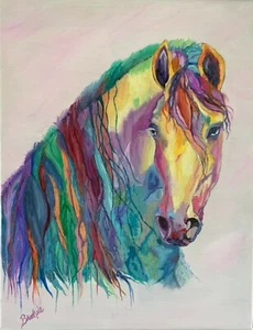 Beautiful Horse Art Painting Print Giclee Canvas Gift Horse Lover Wall Art Decor - Picture 1 of 2