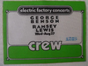 George Benson/Ramsey Lewis- Backstage Crew pass 1980 Mann Music Center Philly - Picture 1 of 1