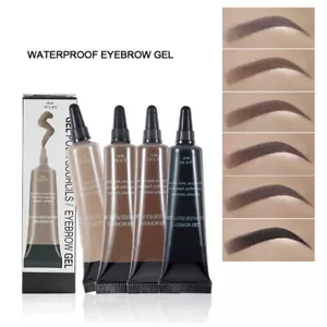Eye Brow Tattoo Tint Dye Gel Eyebrow Cream With Brush Waterproof Long Lasting - Picture 1 of 17