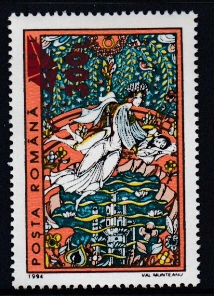 ROMANIA Fairy Tale Surcharge MNH stamp - Image 1 of 1