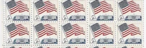 US Flag Over White House 5c Stamp Block of 10 Scott #1208 - Picture 1 of 1