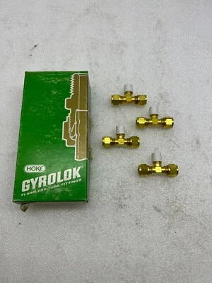 Lot of 4 Hoke 6TTM4-BR Male Branch Tee 3/8 Compression x 1/4 NPT - Image 1 of 4