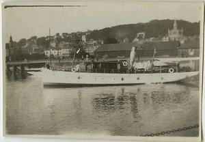 PHOTO ANCIENNE - VINTAGE SNAPSHOT - BATEAU YACHT NORMANDIE - BOAT Vers 1930 - Foto 1 di 1