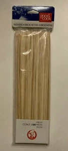 Wooden Barbecue Skewers Brochettes - 100 PC. 9.75" Crafts Shish Kabobs BBQ - Picture 1 of 5