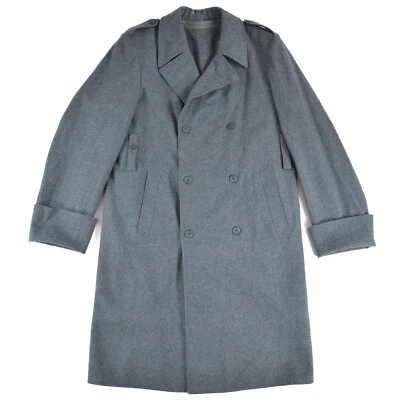Swiss Army Military Vintage 60s Double Breasted Wool Trench Coat + Lined Mens 48 - Image 1 of 4