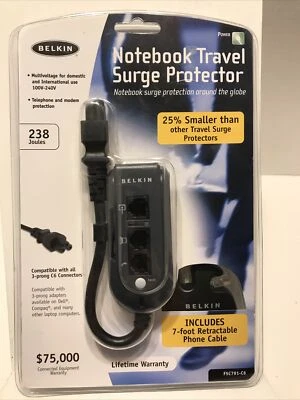 Belkin Notebook Travel Surge Protector (F5C791-C6) NEW & SEALED - Image 1 of 4