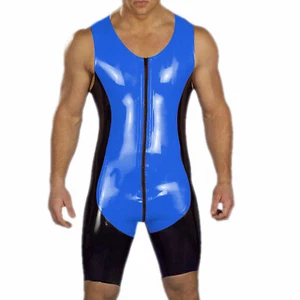 Latex Rubber Gummi Catsuit Sleeveless Fitness Jumpsuit 0.4mm Size S-XXL - Picture 1 of 4