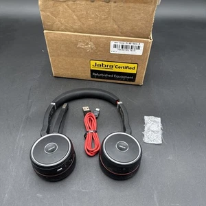 Jabra Evolve 75 HSC040W Stereofoniczny zestaw słuchawkowy Czarny Bezprzewodowy Bluetooth i klucz sprzętowy - Zdjęcie 1 z 5
