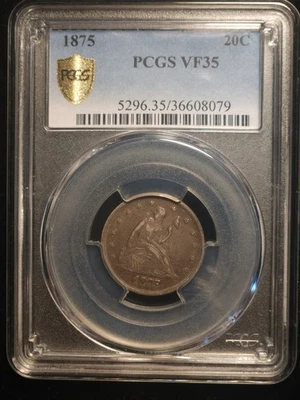 1875 20c Twenty Cent Piece PCGS VF35 - Image 1 of 4