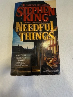Needful Things By Stephen King Signet Books 1st Print Paperback 1992 Castle Rock Foto 1 de 4