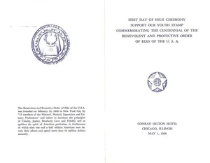 #1342 -C1 First Day Ceremony Program 6c Support our Youth Stamp w/FDC - Picture 1 of 2