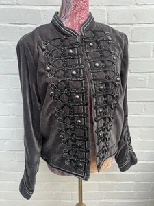New Monsoon Grey Velvet Jacket Military UK 18 Smart Evening - Picture 1 of 9