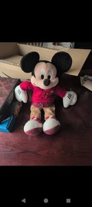 Disney Store 15” Mickey Mouse Christmas 2016 Soft Toy Used With Tags - Picture 1 of 4