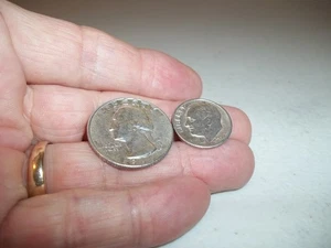 Vintage 1964D Washington Quarter 1959D Roosevelt Dime 90% Silver Nice L@@K - Picture 1 of 4