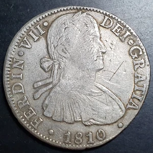 Mexico Spanish Colonial 8 Reales Ferdin Ferdinand VII 1810 MoHJ Mexico City Mint - Picture 1 of 6