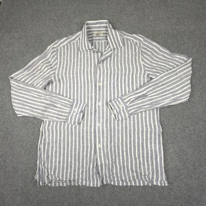 Gutteridge Shirt Mens XSMALL Blue Linen Long Sleeve Button Up collared Size XS - Picture 1 of 8