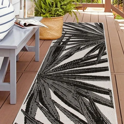 Alfombra de patio Rugshop hojas tropicales inspirada en la naturaleza alfombra reversible interior/exterior Foto 1 de 4