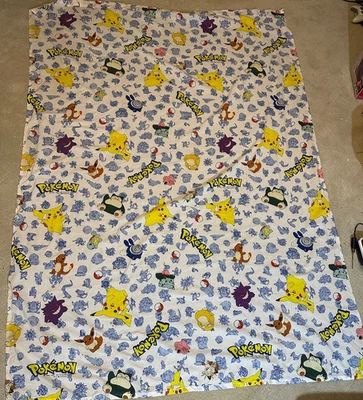 Vintage Nintendo Pokemon 1998 Flat Top Twin Bed Sheet   66" x 90" - Image 1 of 4