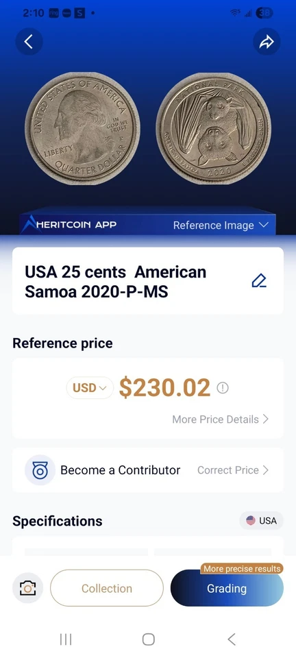 USA 25 cents  American Samoa 2020-P-MS - Image 1 of 4