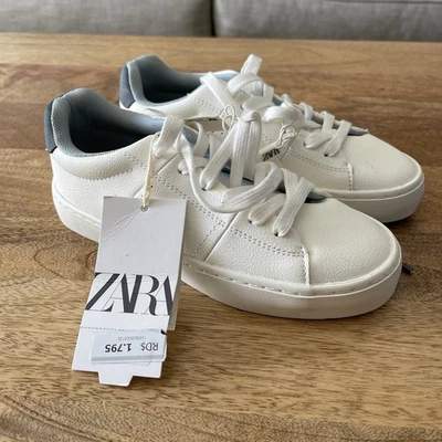 Zara Kids Low Top White Sneakers Boys EU 32 US 1 - Image 1 of 4
