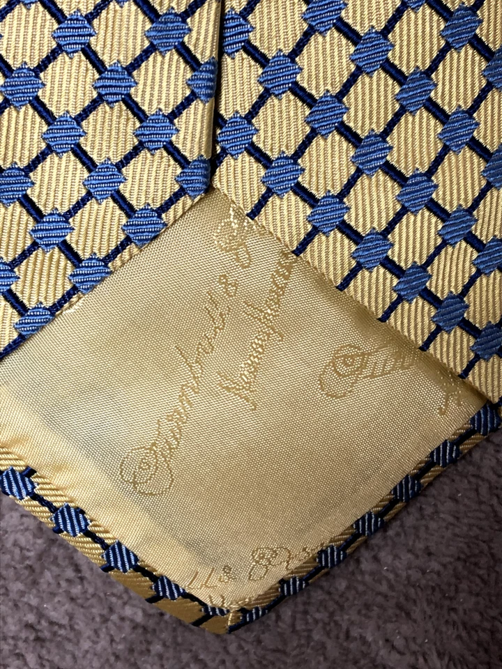 Corbata Turnbull & Asser Neiman Marcus Para Hombres Amarilla Toda Seda Hecha a Mano Inglaterra Foto 1 de 4
