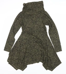 Masai Green Cowl Neck Trapeze Dress S - Picture 1 of 12