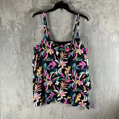 Traje de baño para mujer Island Escape 20W Tankini Top floral tropical con aros nuevo con etiquetas Foto 1 de 4