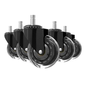 5Pcs 3 Inch Heavy Duty Office Chair Caster Swivel Wheels Replacement Casters Set - Picture 1 of 9