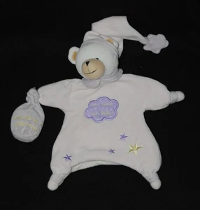 🐻Doudou marionnette ours rose BABY NAT' violet Poudre à Dormir Un rêve de bébé - Picture 1 of 1