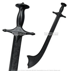 31” Mughal Talwar Scimitar Sabre Sword Polypropylene Cosplay Costume Prop Black - Picture 1 of 6