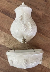 Andrea by Sadek Wall Mount Fountain Planter Ceramic Grape Vine Decor Japan - Picture 1 of 18