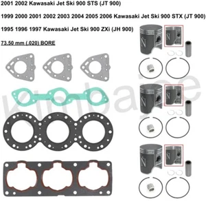 Kawasaki Jet Ski 900 STS STX ZXi Listed 73.50 mm (.020) BORE Piston Kits Rebuild - Picture 1 of 1