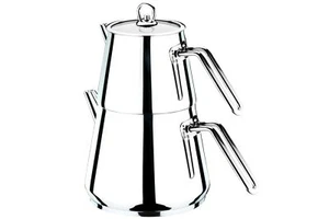 GGS Teekannenset Romantik 6tlg. INDUKTION Caydanlik Pyramide Teekanne Edelstahl - Bild 1 von 2