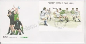 EIRE IRELAND FDC FIRST DAY COVER UNADDRESSED 1995 RUGBY WORLD CUP STAMP SHEET - Picture 1 of 1