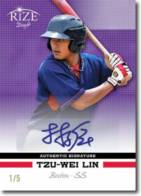 TZU-WEI LIN 2012 Rize Rookie Autograph PURPLE Auto RC #/5 - Image 1 of 2