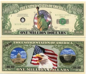 The United States of America Lady Liberty Statue New York Million $ Novelty Note - Picture 1 of 1