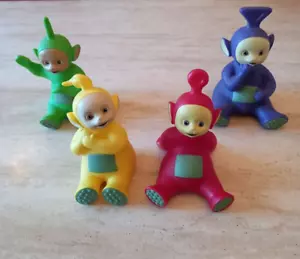 RARO! Figurine vintage Teletubbies parlanti plastica dura x 4 anni 90 Tinky Po La Dip - Foto 1 di 5