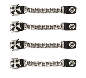 Iron Cross Motorcycle Vest Extenders Line 24 Snaps Leather MC Biker Vest - Bild 1 von 1