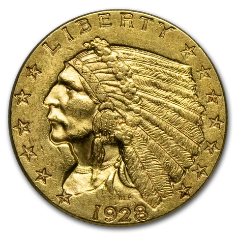 1928 $2.50 Indian Gold Quarter Eagle AU - SKU#24396 Cover