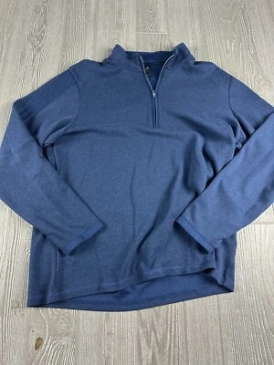Adidas Size Large Golf Sweatshirt Pullover Mens Blue 1/4 Zip Stand Collar Active - Image 1 of 4
