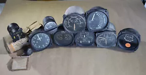 10 Vintage GE General Electric Aviation Aircraft Gauges Indicator DJ-3 DJ-17 20 - Picture 1 of 24