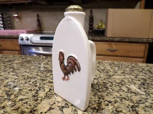 VINTAGE Ironing Laundry Sprinkler bottle iron shaped bottle w Rooster & top RARE - Picture 1 of 8