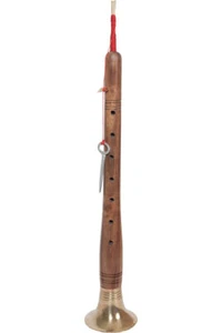 INDIAN SHEHNAI BRASS ZURNA Oboe Mizmar Flute - Picture 1 of 3