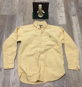 Ralph Lauren Polo Shirt Boys 10 Yellow Button Up Long Sleeve Naked Pony - Picture 1 of 5