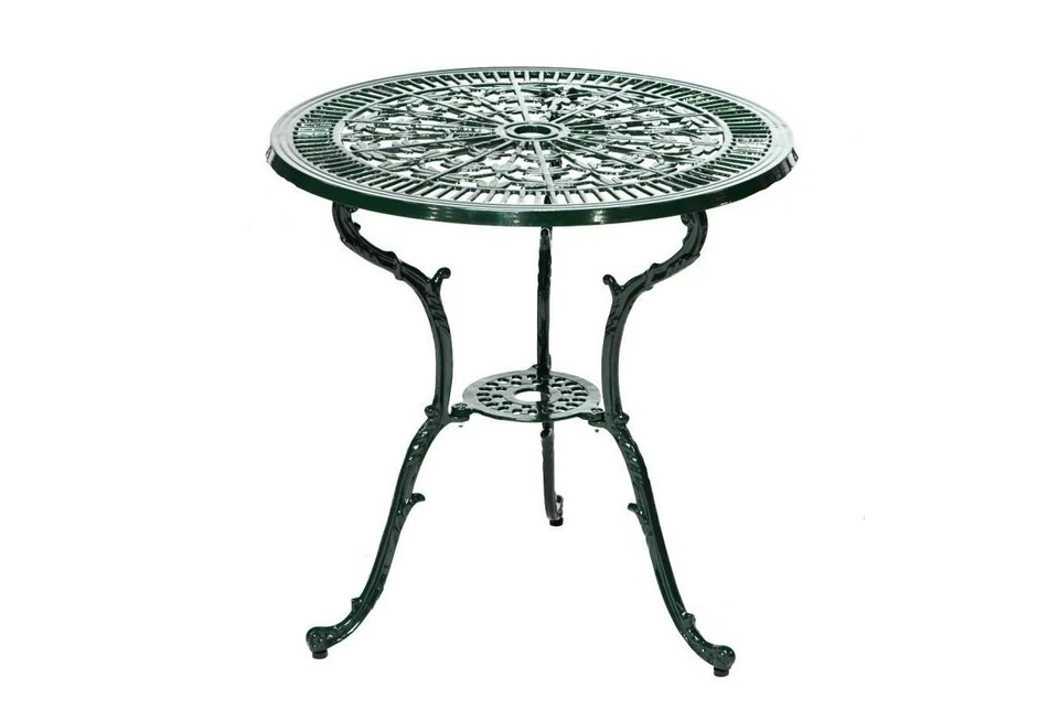 Gartentisch Gartenmöbel Alu Metall Alutisch LUGANO 70cm rund grün, wetterfest - Bild 1 von 1