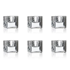 Teelichthalter aus Glas, 6x SHINE SQUARE. Teelichtglas Kerzenglas Set Dekoration - Bild 1 von 2