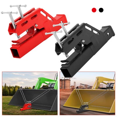 Clamp on Tractor Bucket Trailer Hitch Receiver w/2" Ball Mount Adapter Black/Red - Image 1 of 4