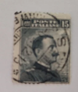 REGNO 1906 - EFFIGIE VITTORIO EMANUELE III - 15 C. GRIGIO NERO USATO VARIETA' - Foto 1 di 1