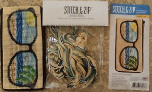  Lifes a Beach Needlepoint stitch & zip eyeglass case kit SZ3003 Alice Peterson 