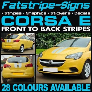 to fit VAUXHALL CORSA E STRIPES CAR GRAPHICS DECALS STICKERS VIPER RACING STING - Picture 1 of 1